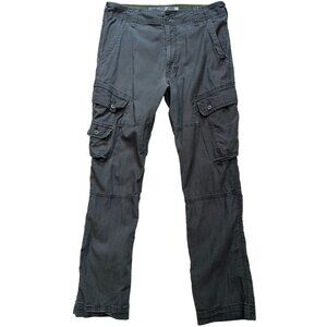 Wearfirst Men's Tapered Leg Cargo Pants Stretch Sz 36x34 Dark Gray Solid Pockets